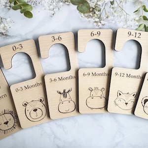 Intercalaires de garde-robe de bébé, animal du zoo safari, intercalaires pour vêtements, organisation, cadeau de baby shower, cadeau nouveau-né, décoration de chambre d'enfant, bébé mignon
