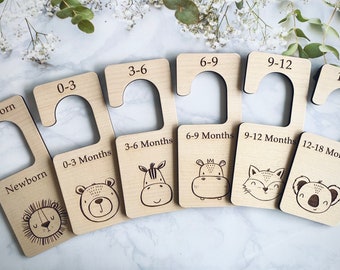 Baby Wardrobe Dividers, Safari Zoo Animal, Clothes Dividers, Organisation, Baby Shower Gift, New Baby Present, Nursery Decor, Cute Baby