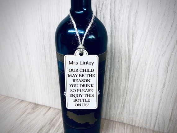 Etiquette bouteille de vin personnalisée pour cadeau de fin d'année scolaire