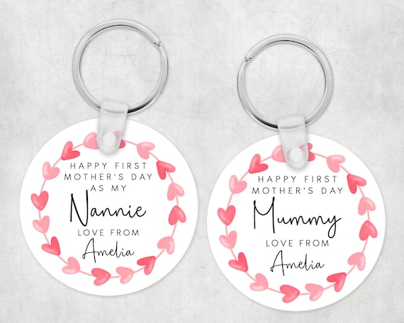 First Mothers Day Keyring, Personalised Key Chain for New Mummy