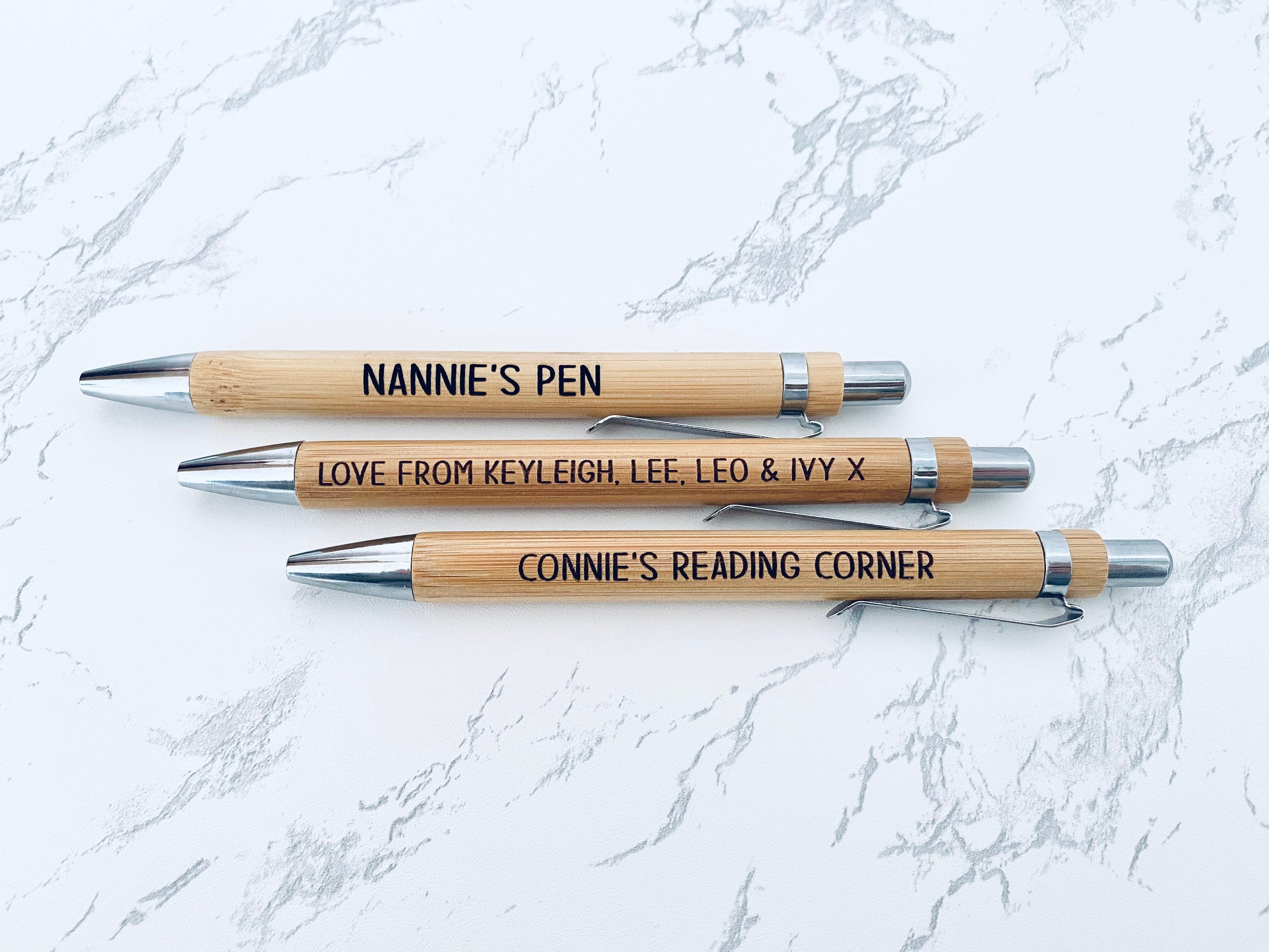 Personalised Engraved Bamboo Pen, Natural Wood Handwriting Pen, Speci…