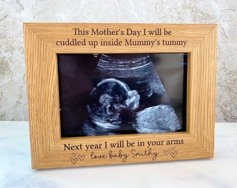 Personalised First Mother’s Day Photo Frame Gift, Pregnant, From The Bump, From Baby, Pregnancy Announcement, Mother’s Day Presents