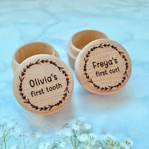 Personalised New Baby Gift, First Tooth, First Curl, Baby Trinket Memory Box, Wooden Baby Box, Baby Shower Gift, For Baby, New Mum Present