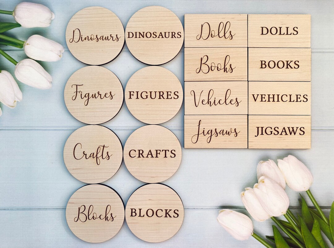 Wooden Toy Box Labels Storage Labels Playroom Decor Nursery Decor Home