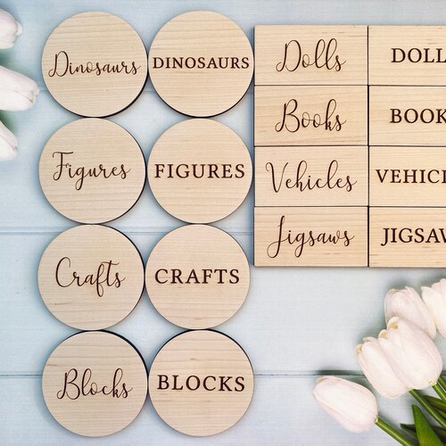 Wooden Toy Box Labels Storage Labels Playroom Decor Etsy