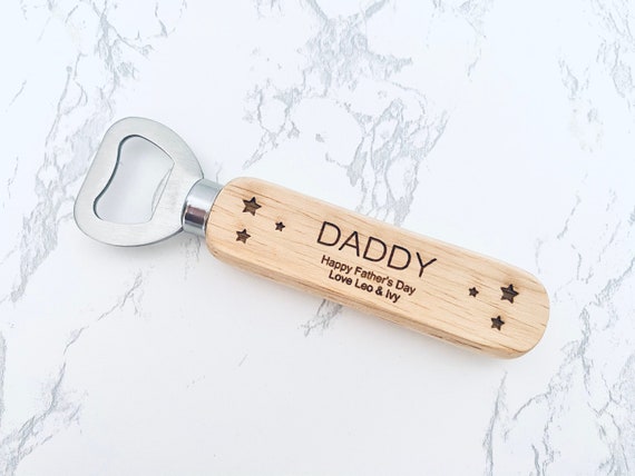 Personalised Dad Gift Birthday Fathers Day Thank You Beer Bottle Opener Engraved 