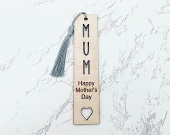 Personalised Wooden Bookmark, Engraved Bookmark Gift, Mother’s Day Mum Present, Grandma Nannie Personalised Name Gift Reading Bookmark Kids