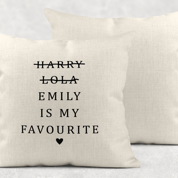 Favourite Child Cushion, Personalised Gifts For Mum & Dad, From The Favourite, Mothers Day, Fathers Day, Funny Gifts, Custom Pillow Joke