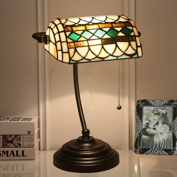 Banker Lamp - Tiffany Lamp - Desk Lamp - Stained glass - Home decor