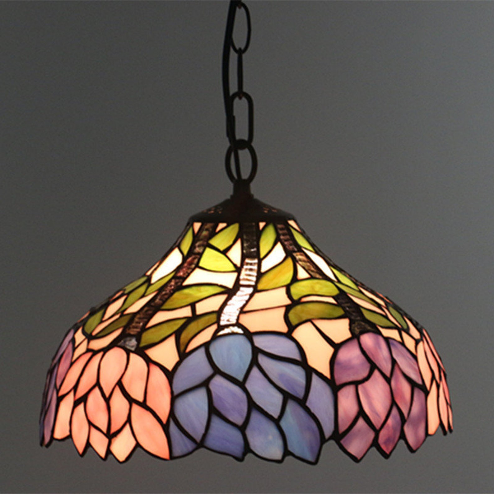 Floral Hanging Lamp 11 Tiffany Lamp Ceiling Lamp Stained Glass Home