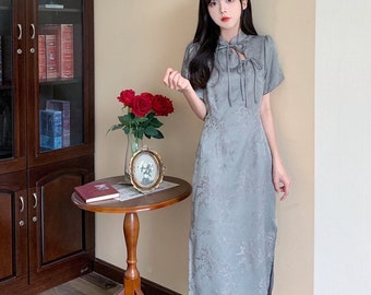 Modern Lady Cheongsam - Manches bulles Qipao - Cheongsam bouton glands - Robe Cheongsam - Robe Qipao - STYLE CHEONGSAM