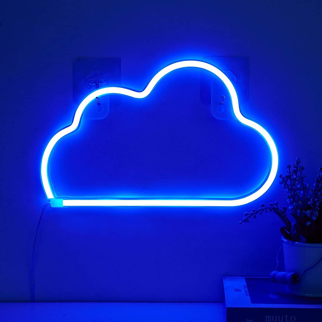 Hanging Neon Cloud Sign - Etsy