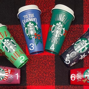 Reusable Starbucks Christmas Cup/Holiday Starbucks Cup/Custom Reusable Coffee Cup