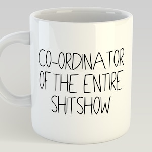 Sarcastic Parent Teacher Boss Mug Co-Ordinator Of The Shitshow Gifts for Him Mothers Fathers Day Funny Novelty 11oz Gift Box