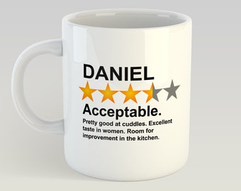Personalised Star Rating Girlfriend Boyfriend Best Friend Partner Spouse Husband Wife Valentines Gift Funny Novelty Mug 11oz Gift Box