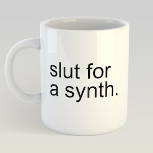 Schlampe für einen Synth-Musiker-Keyboard-Hersteller DJ-Lustiges Geschenk-Neuheits-Becher 11 Unze Geschenkbox