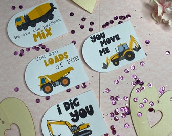 Construction Valentines Cards Childrens