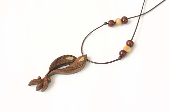 Gorgeous Fish Necklace, Handmade Carved Wood Fish Pendant With Amazing  Details, Fish Gift Idea -  Canada