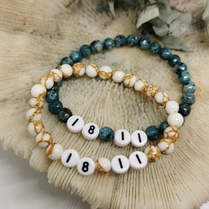 2pcs SET partner bracelet with anniversary date (2x bracelet) ! Customizable! Gift, Pearl Bracelet, Friendship Bracelet, Couple Bracelet