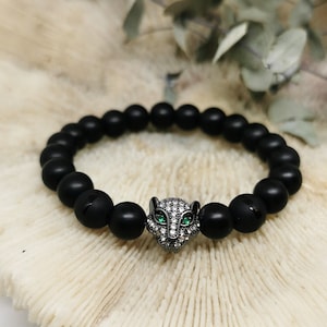 Pearl Bracelet Black Tiger - ! Customizable ! Gift, Pearl Bracelet, Friendship Bracelet, Couple Bracelet, Custom Bracelet
