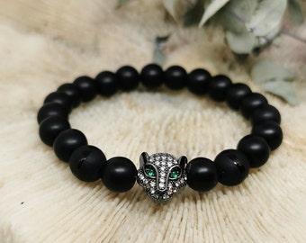 Pearl Bracelet Black Tiger - ! Customizable ! Gift, Pearl Bracelet, Friendship Bracelet, Couple Bracelet, Custom Bracelet