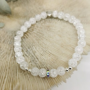 Rock crystal stone pearl bracelet | BEST gift idea for girlfriend |  Customizable, Friendship Bracelet, Glitter Stone, Gift
