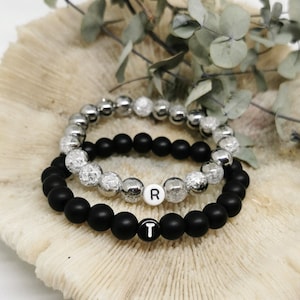 2pcs SET partner bracelet with letters - NEW!! Customizable! Pearl Bracelet, Friendship Bracelet, Couple Bracelet, Custom Bracelets