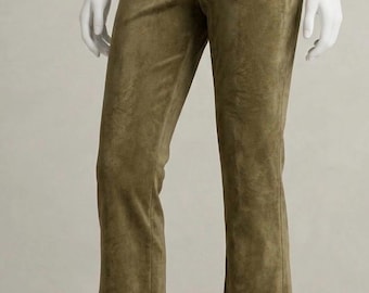 Olive Green Corduroy Pant 70s Vibe