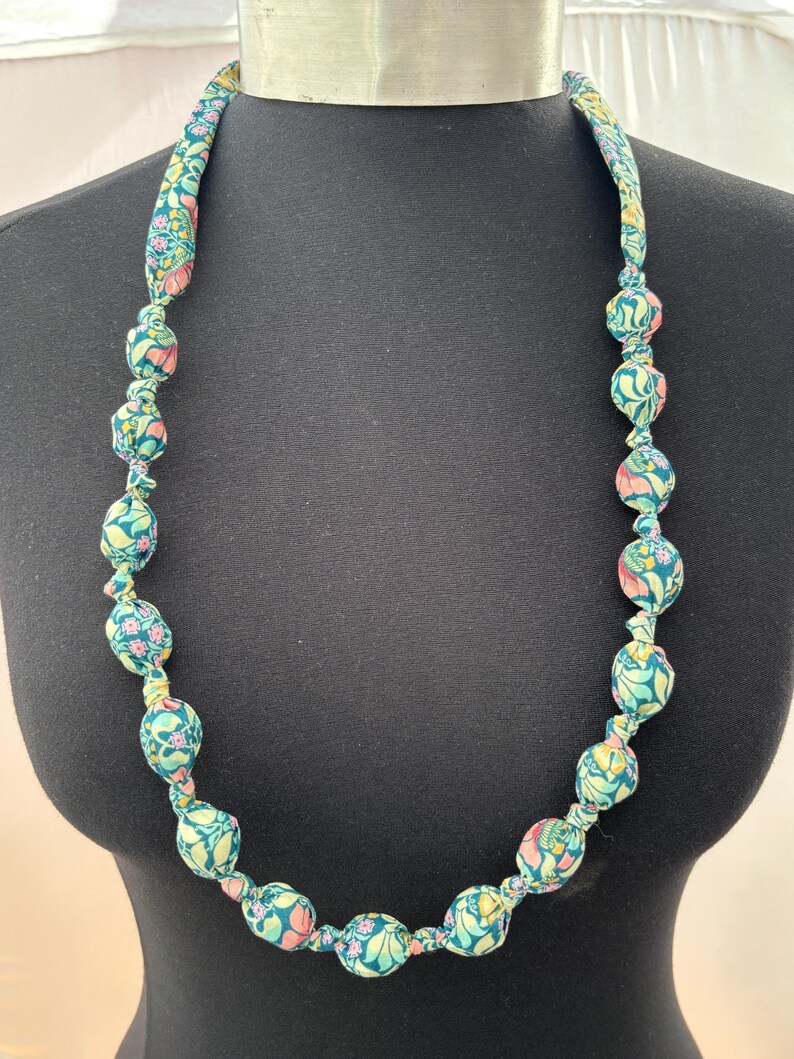 A Beautiful Liberty of London Fabric Beaded 32" Long Necklace | Lady's