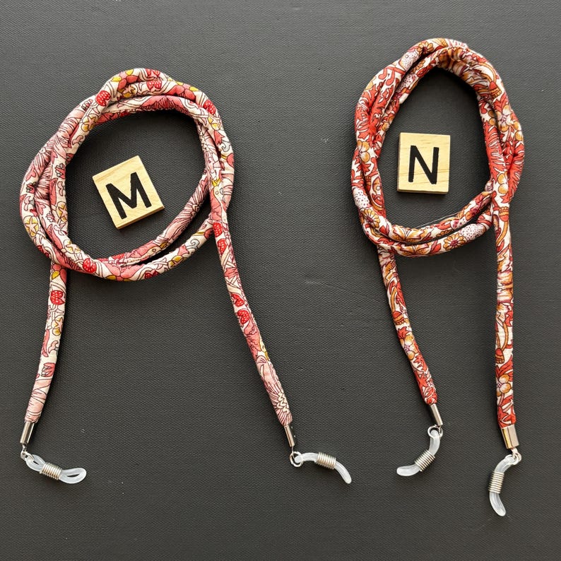 Liberty Fabric Glasses Chain, William Morris - Strawberry Thief Liberty Sunglasses Cord, Spectacles Holder, Gift for her, Gift for him image 6