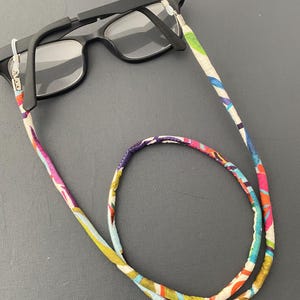 A Handmade Liberty Fabric Glasses Chain, Sunglasses Cord, Spectacles Holder Jungle Trip Prints