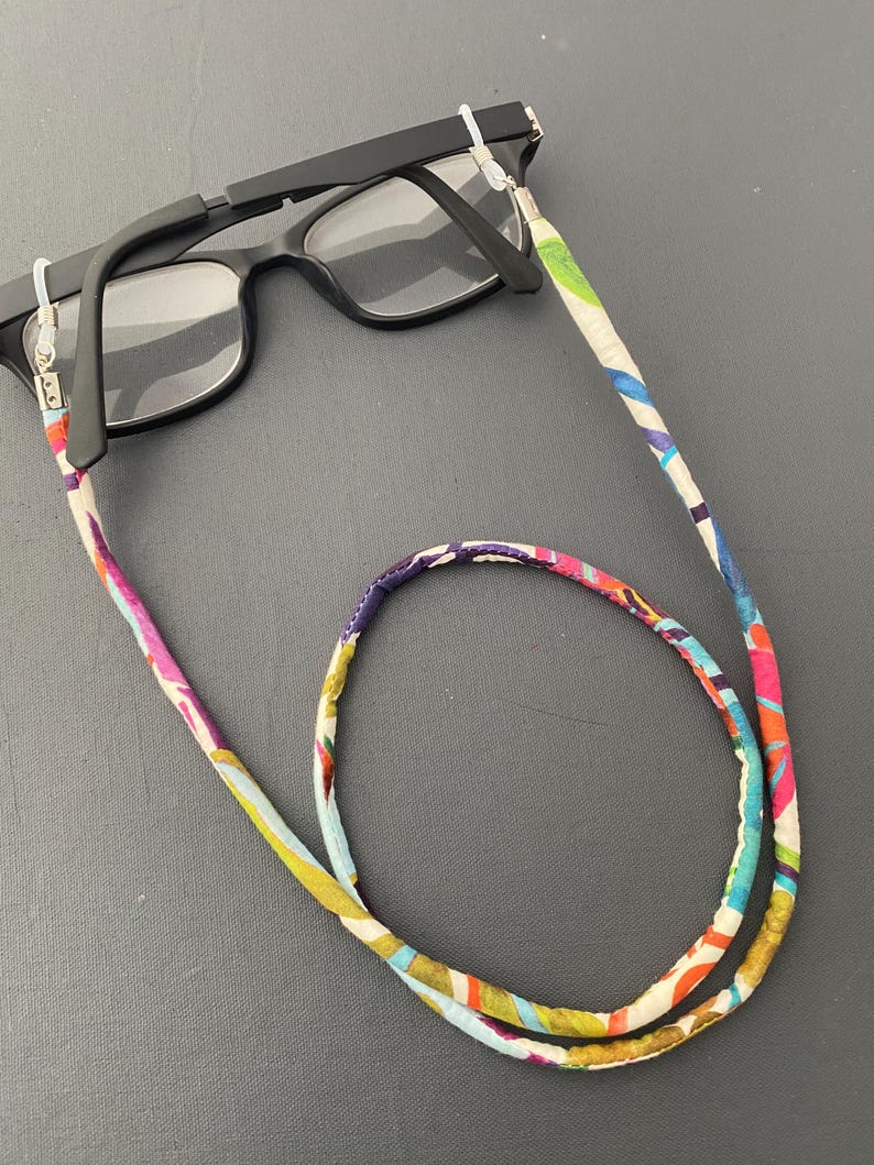 A Handmade Liberty Fabric Glasses Chain, Sunglasses Cord, Spectacles Holder Jungle Trip Prints