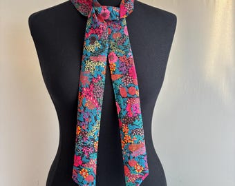 Liberty Fabric Skinny Neck Scarf, Hair Scarf, Scarf for bags, Belt , Hair Accessories , Headband , Hair Tie in Ciara Red Floral