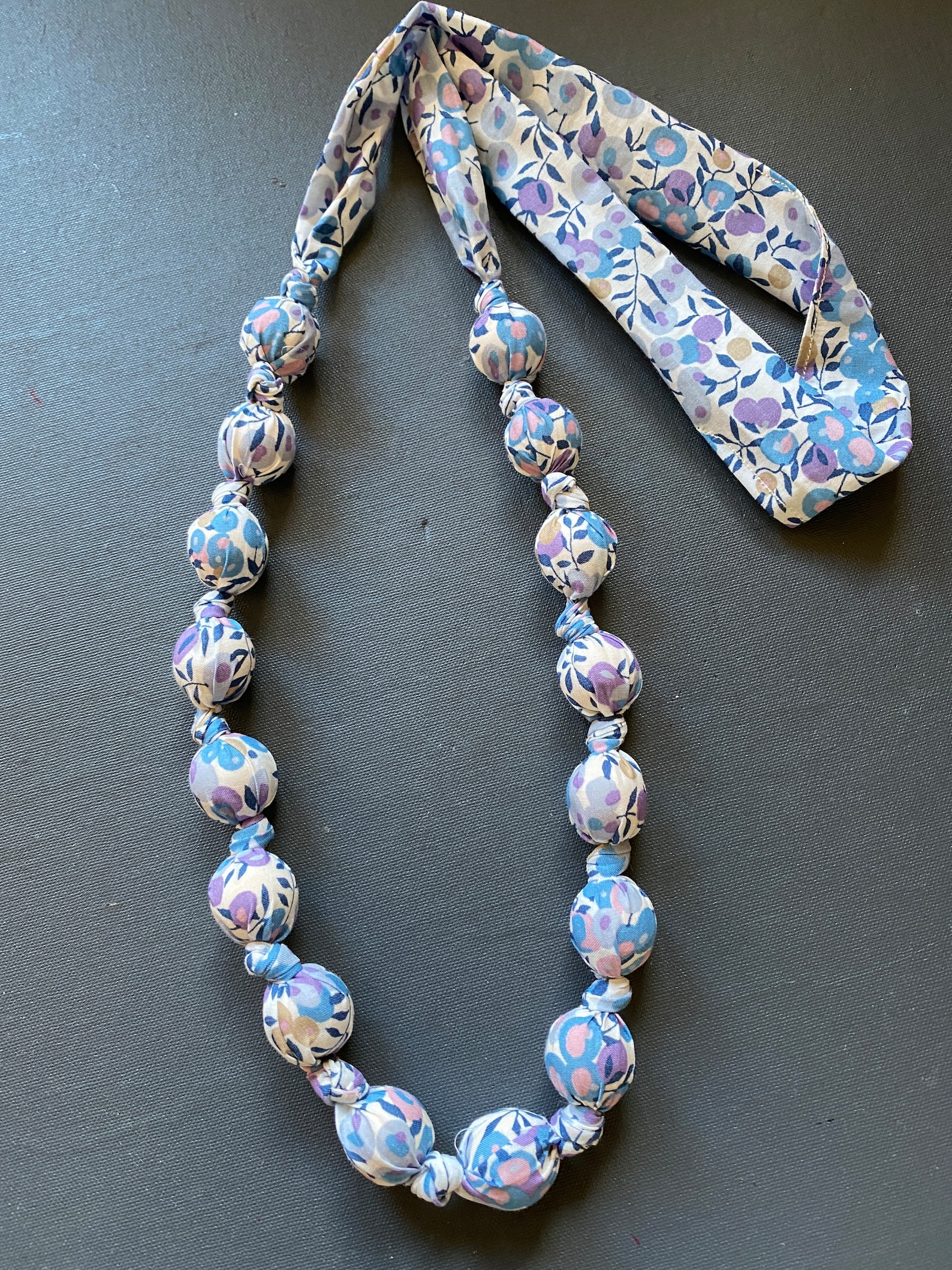 A Liberty of London Fabric Beaded 32" Long Necklace | Lady's Necklace