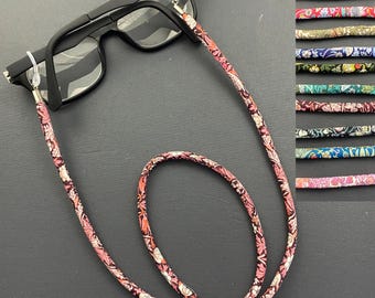 Liberty Fabric Glasses Chain, William Morris - Strawberry Thief Liberty Sunglasses Cord, Spectacles Holder,  Gift for her, Gift for him