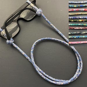 Liberty Fabric Glasses Chain, William Morris Strawberry Thief Liberty Plait Knots Sunglasses Cord, Spectacles Holder, Reading Glasses Chain