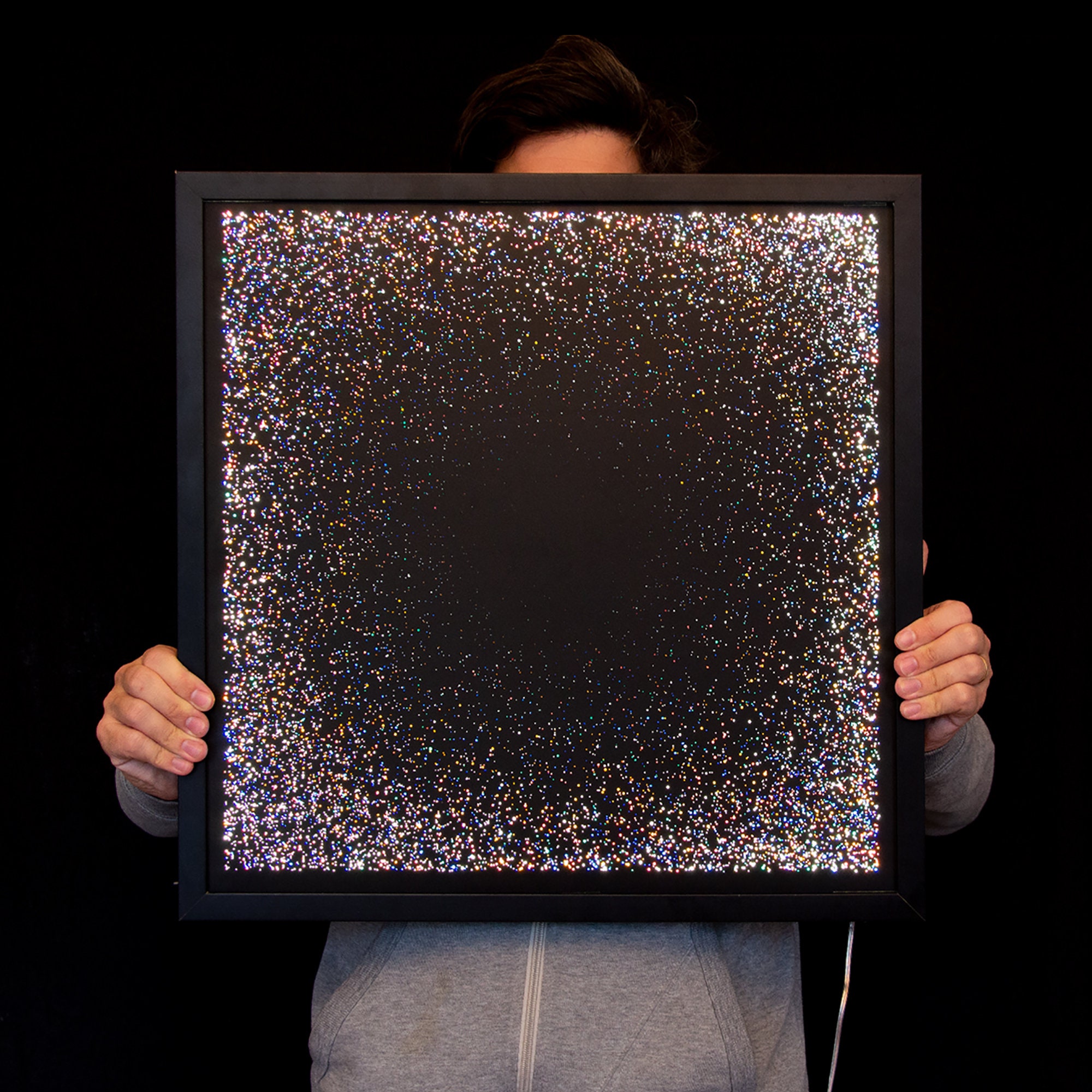 Amas Concave - Tableau Lumineux Papier et Feutre sur Rhodoïde + Découpe Numérique Unique