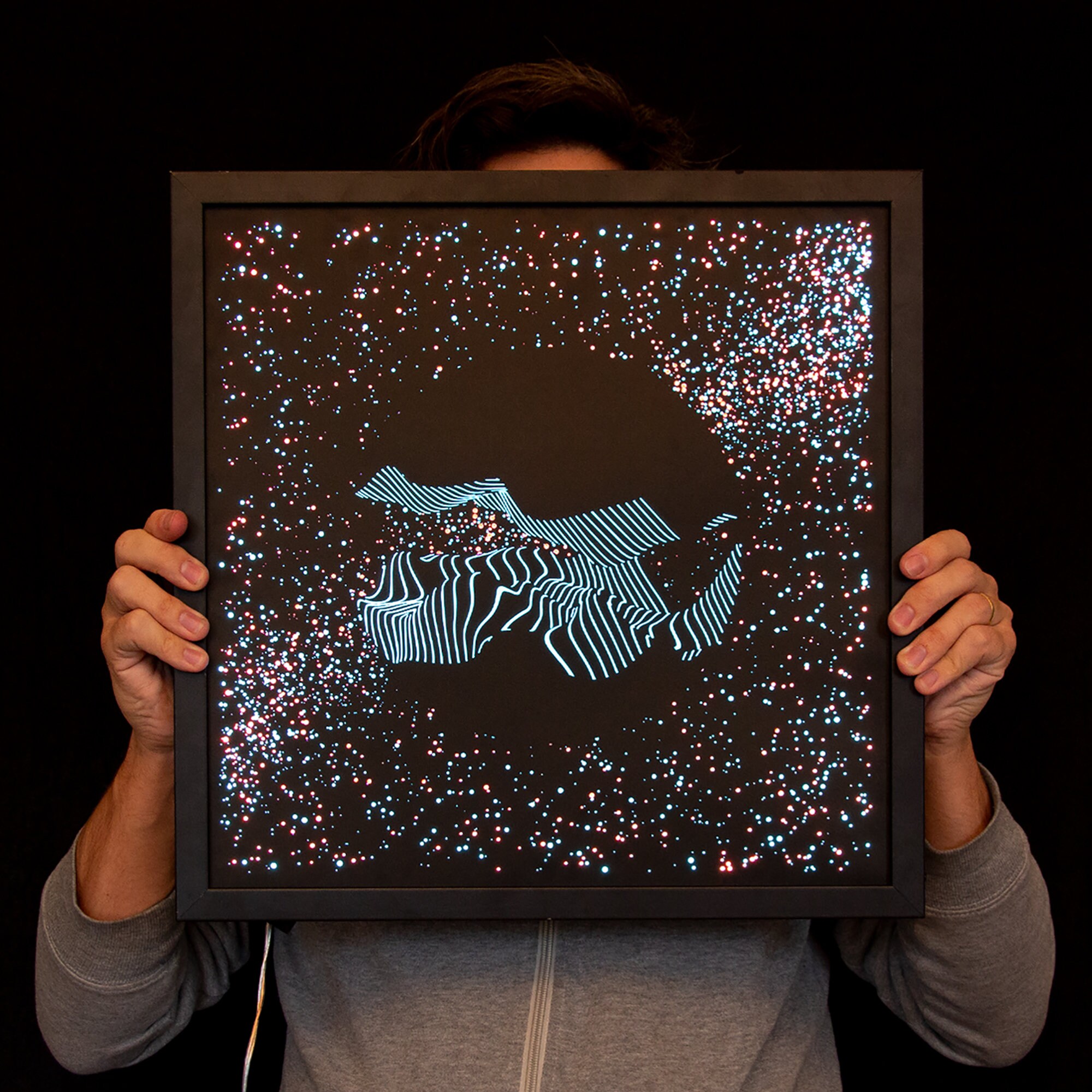 Amas Sphère Obscure - Tableau Lumineux Papier et Gélatine + Découpe Numérique Unique