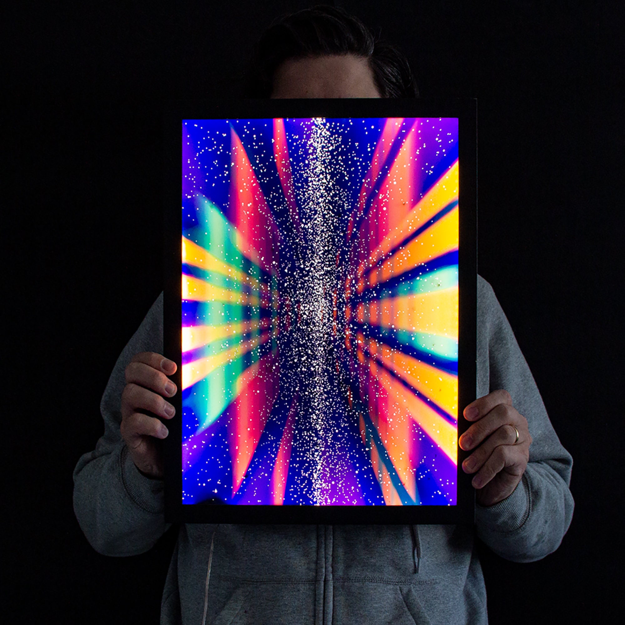 Amas 2001 - Tableau Lumineux Tirage Duratrans + Découpe Numérique Unique