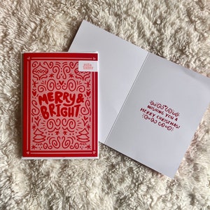 Merry and Bright Abstract Christmas Greeting Card