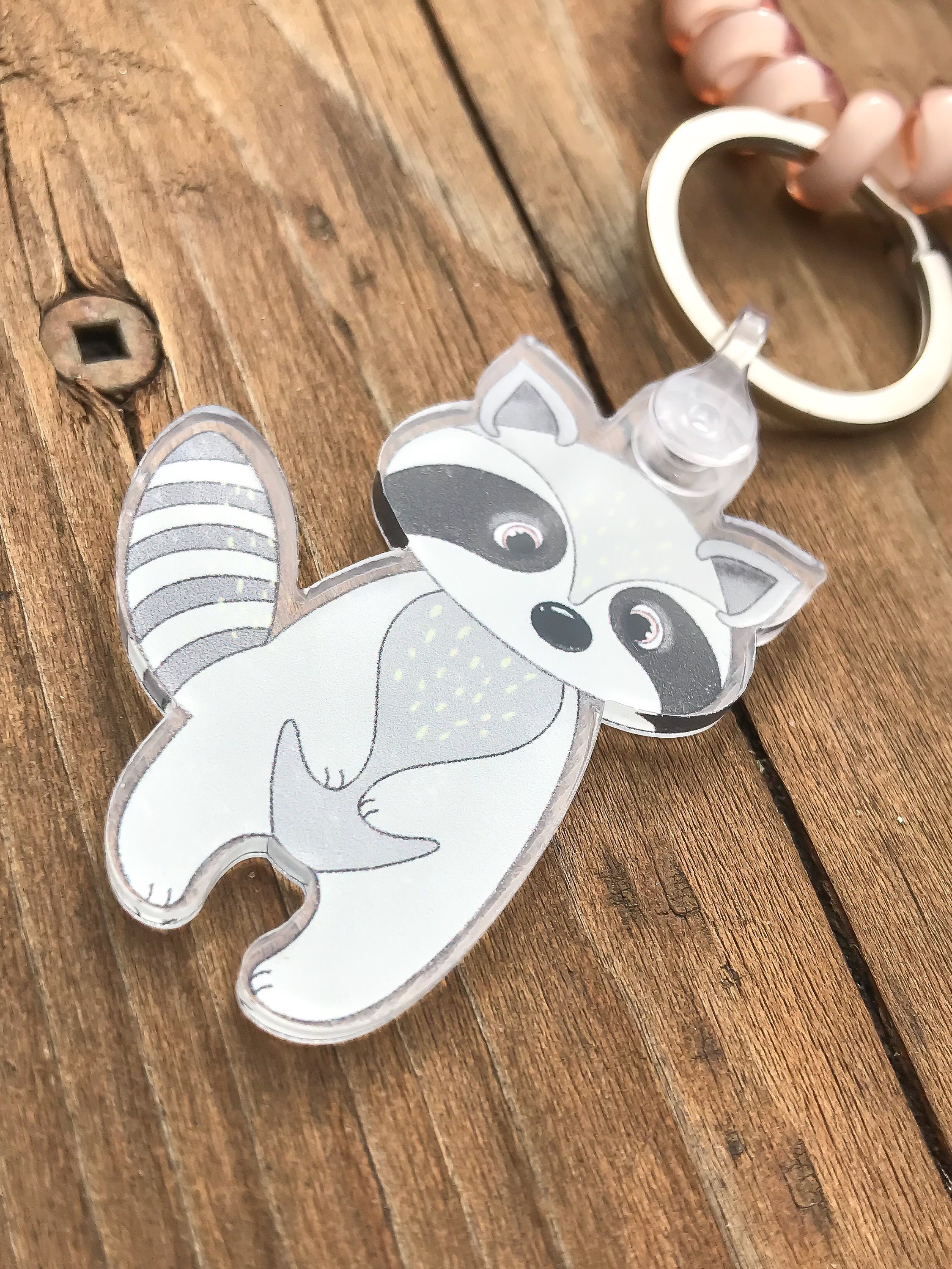 Llavero mapache lindo / Criaturas del bosque / Llavero Etsy