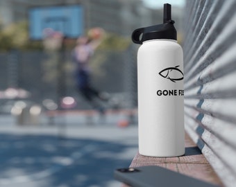 Stay hydrated in style with our "Gone Fishing" Stainless Steel Water Bottle. In both 18oz and 32oz sizes, perfect for outdoor adventures
