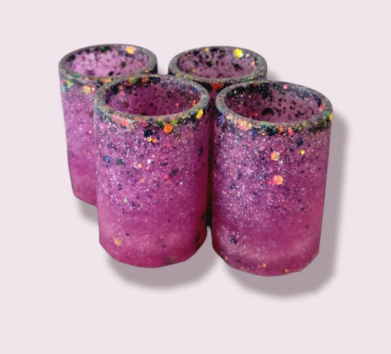 Pink Glitter Shot Glass Set Shot Glasses 4 Cute Shot Etsy