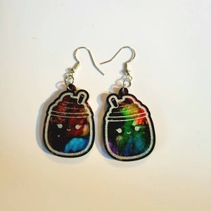 Cute Boba Tea Earrings, Boba Tea Lover, Boba Tea Things, Cute Earrings Gift, Small Dangle Earrings, Handmade Earrings