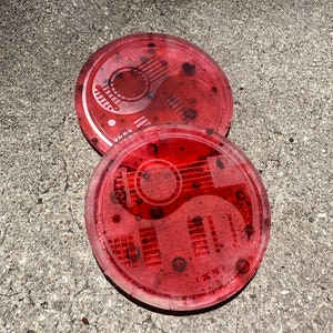 Blood Splatter Coasters, Guitar Coasters, Gift For Guitar Player, Blood Splatter Decor, Creepy Coasters, Music Coasters