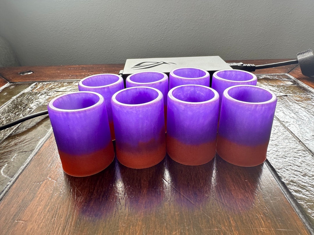 Purple Shot Glasses Shot Glass Set 8 Shot Glass Gift Purple Etsy