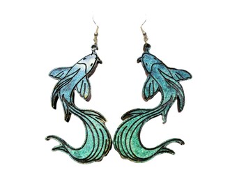 Cute Koi Fish Earrings | Koi Fish Stuff | Koi Fish Jewelry | Cute Earrings | Resin Earrings | Gift For Fish Lover | Marine Life Jewelry