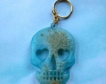 Skull Keychain | Scenecore | Skull Keyring | Sugar Skull Lover | Skull Gift | Resin Skull • Stocking Stuffers