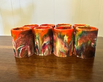 Rainbow Shot Glasses, Shot Glass Set 8, Shot Glass Gift, Graffiti Shot Glasses