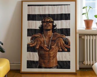 Andre Black Art Print | Faceless Hip Hop Wall Art | Modern African American Poster | Urban Luxury Home Decor | Black Culture Artwork